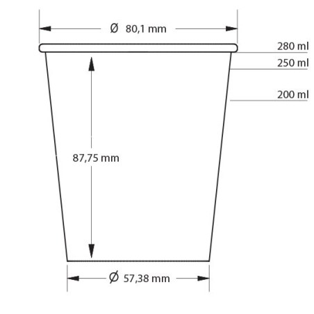 Papierový pohár 250 ml Vianoce pr.80 (50/1000ks)