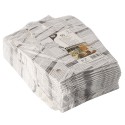 Krabička na hranolky 4,3 cm x 14,5 cm x 11 cm, „Novinová potlač“, s vekom (50ks)
